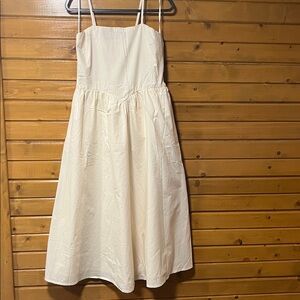 Elegant Cream Spaghetti Strap Dress